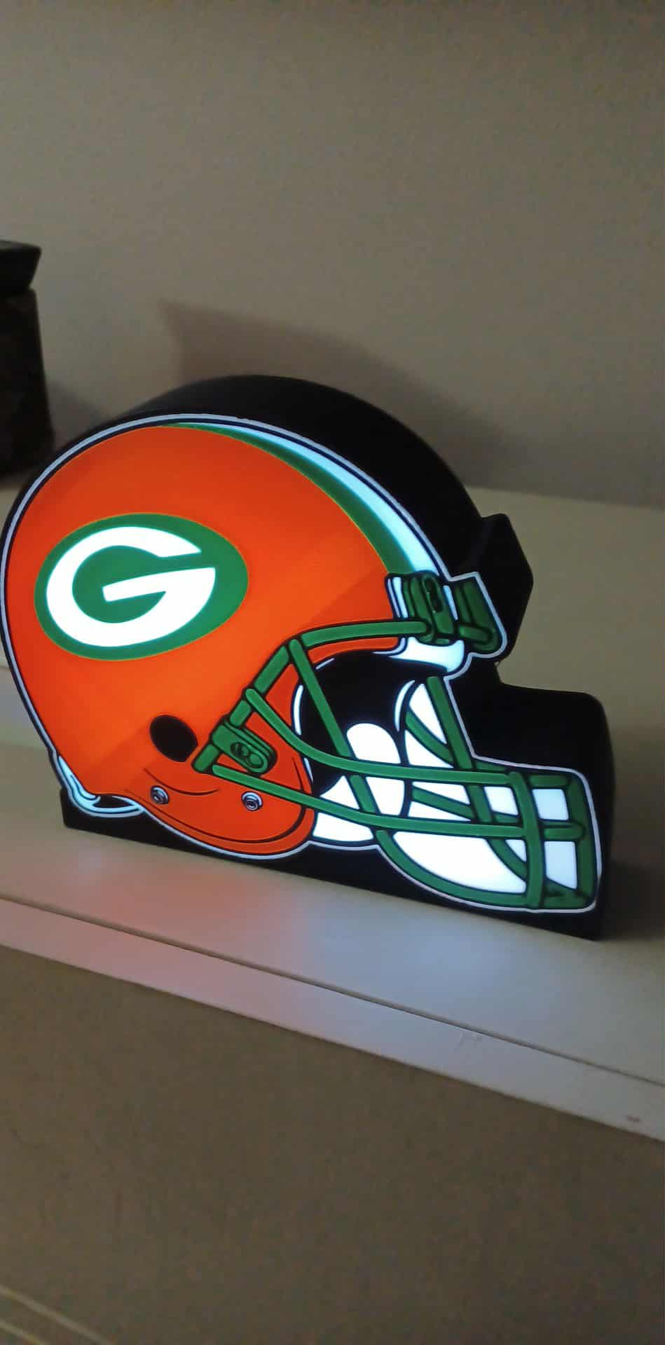 Packers Helmet LED light box – custom 3D printed – Lit Layer Creations